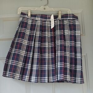 NEW Women's Pleated Plaid Mini Skirt Size 8 Preppy Dark Academia Tweed